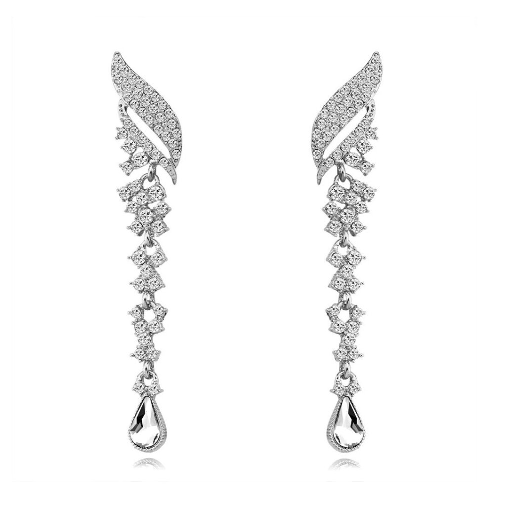 Silver Earrings With Rhinestones 19$